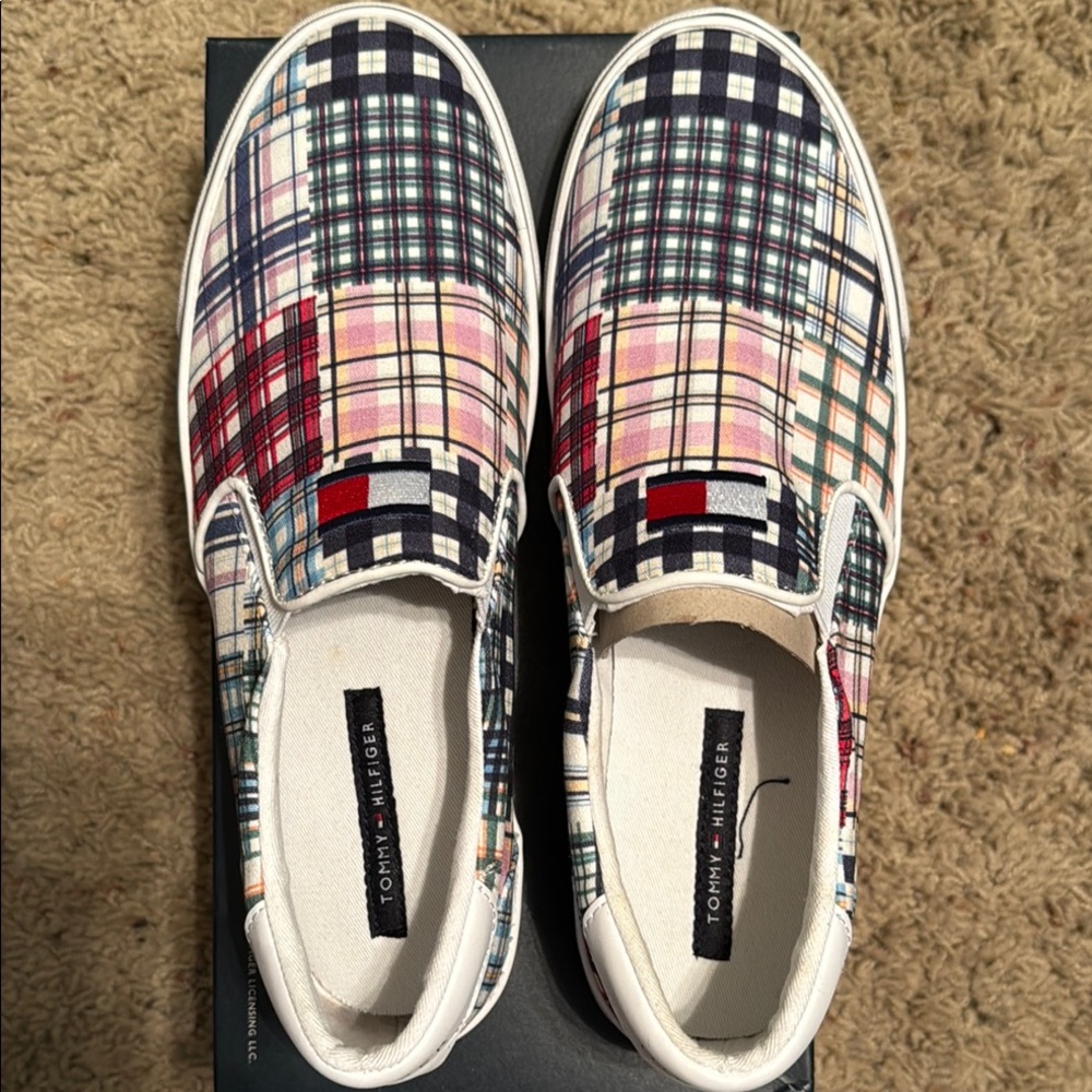Tommy Hilfiger Multicolor Plaid Slip-On Shoes